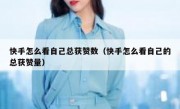 快手怎么看自己总获赞数（快手怎么看自己的总获赞量）