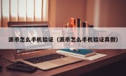 派币怎么手机验证（派币怎么手机验证真假）