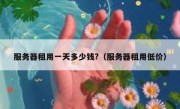 服务器租用一天多少钱?（服务器租用低价）