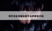 境外抖音涨播放量平台的简单介绍