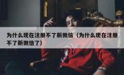 为什么现在注册不了新微信（为什么现在注册不了新微信了）