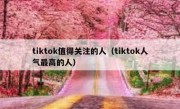 tiktok值得关注的人（tiktok人气最高的人）