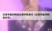 公交不能扫码怎么用手机支付（公交车能扫码支付不）