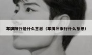 车牌限行是什么意思（车牌照限行什么意思）