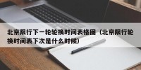 北京限行下一轮轮换时间表格图（北京限行轮换时间表下次是什么时候）