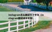 instagram怎么翻译不了中文（instagram翻译成中文版）