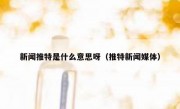 新闻推特是什么意思呀（推特新闻媒体）