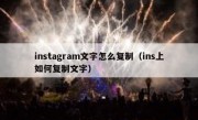 instagram文字怎么复制（ins上如何复制文字）
