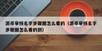 派币审核名字步骤图怎么看的（派币审核名字步骤图怎么看的到）