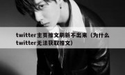 twitter主页推文刷新不出来（为什么twitter无法获取推文）
