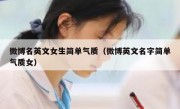 微博名英文女生简单气质（微博英文名字简单气质女）