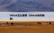 tiktok怎么刷黄（tiktok如何刷黄）