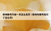 郑州限号行驶一天怎么处罚（郑州车限号出行了怎么罚）