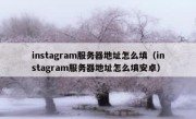 instagram服务器地址怎么填（instagram服务器地址怎么填安卓）