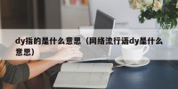 dy指的是什么意思（网络流行语dy是什么意思）