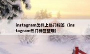 instagram怎样上热门标签（instagram热门标签整理）
