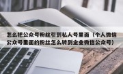 怎么把公众号粉丝引到私人号里面（个人微信公众号里面的粉丝怎么转到企业微信公众号）