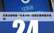 百度云服务器一年多少钱（百度云服务器价格表）
