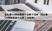 怎么看ins粉丝数到个位数了没有（怎么看ins粉丝数到个位数了没有啊）