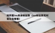 如何看ins具体粉丝数（ins粉丝数实时变化在哪看）