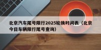 北京汽车尾号限行2025轮换时间表（北京今日车辆限行尾号查询）