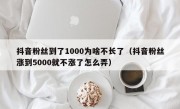 抖音粉丝到了1000为啥不长了（抖音粉丝涨到5000就不涨了怎么弄）