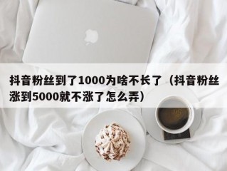 抖音粉丝到了1000为啥不长了（抖音粉丝涨到5000就不涨了怎么弄）