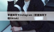 苹果如何下instagram（苹果如何下载tiktok）