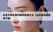 企业中最常用的服务器是什么（企业服务器用来干嘛）