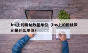 ins上的粉丝数量单位（ins上的粉丝数m是什么单位）