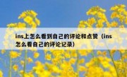 ins上怎么看到自己的评论和点赞（ins怎么看自己的评论记录）