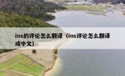 ins的评论怎么翻译（ins评论怎么翻译成中文）