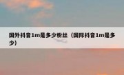 国外抖音1m是多少粉丝（国际抖音1m是多少）