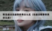 新交通法交通事故责任认定（交通法规事故责任认定）
