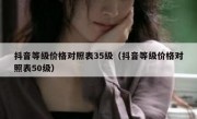 抖音等级价格对照表35级（抖音等级价格对照表50级）