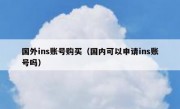国外ins账号购买（国内可以申请ins账号吗）