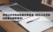 微信公众号粉丝数量在哪里看（微信公众号粉丝数量在哪里看到）