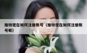 推特现在如何注册账号（推特现在如何注册账号呢）