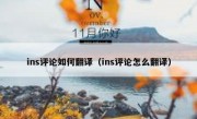 ins评论如何翻译（ins评论怎么翻译）