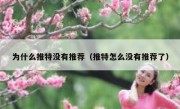 为什么推特没有推荐（推特怎么没有推荐了）