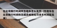 在北京限行时间开外地车怎么处罚（外地车在北京限行时间和范围高峰期处罚多长时间能出来）