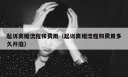 起诉离婚流程和费用（起诉离婚流程和费用多久开庭）