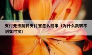 支付无法跳转支付宝怎么回事（为什么跳转不到支付宝）