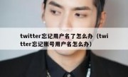 twitter忘记用户名了怎么办（twitter忘记账号用户名怎么办）