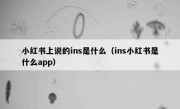 小红书上说的ins是什么（ins小红书是什么app）