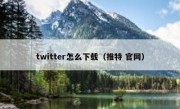 twitter怎么下载（推特 官网）
