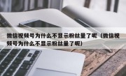 微信视频号为什么不显示粉丝量了呢（微信视频号为什么不显示粉丝量了呢）