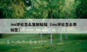 ins评论怎么复制粘贴（ins评论怎么带标签）