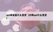 api渠道是什么意思（代理api什么意思）
