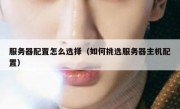 服务器配置怎么选择（如何挑选服务器主机配置）